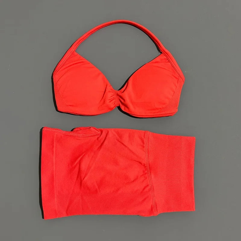 Women's 2-Piece Sports Bra and Shorts Activewear Set