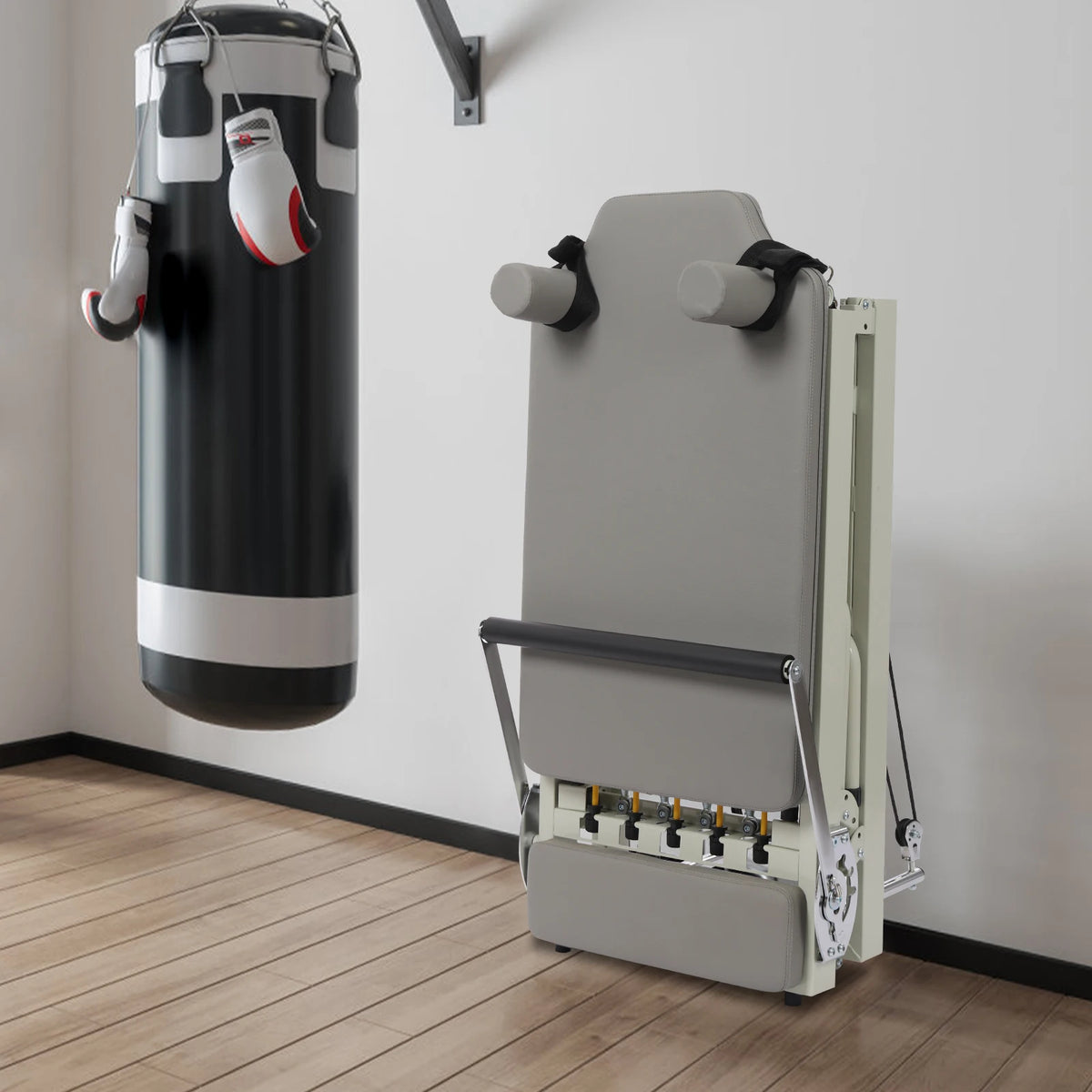 Foldable Pilates Reformer Machine Home Yoga Fitness Equipment