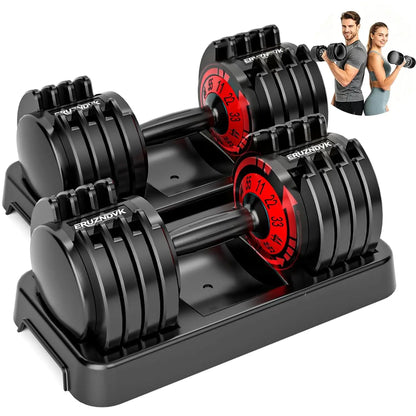 Adjustable Dumbbell Set Pair 5-in-1 Home Gym Weights