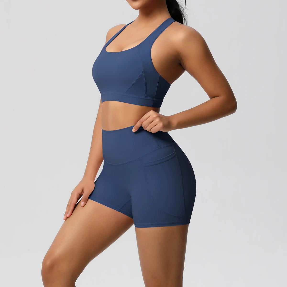 Women's 2-Piece Pocket Yoga Activewear Set with Leggings