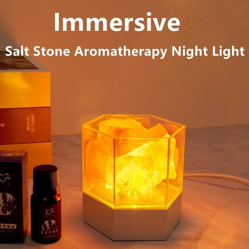 LED Himalayan Crystal Salt Lamp USB Night Light Decor