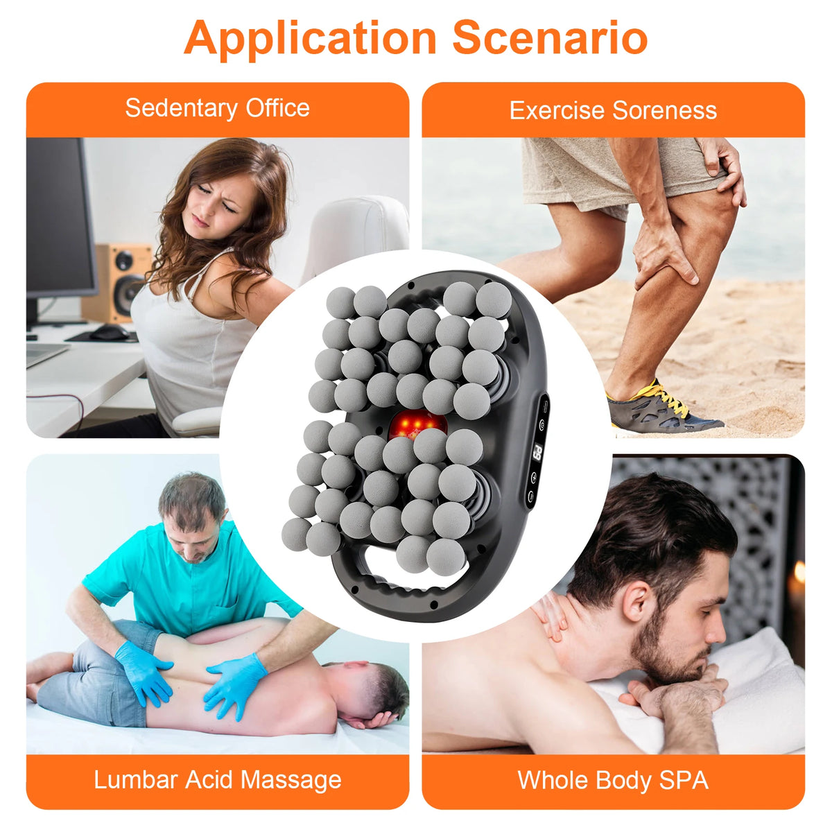 42 Head Fascia Gun Deep Tissue Muscle Massager Device