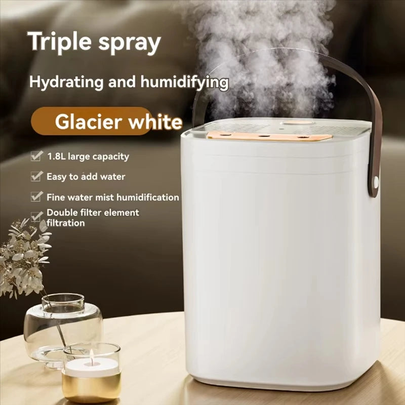 1.8L Air Humidifier Three Nozzle Diffuser Night Light