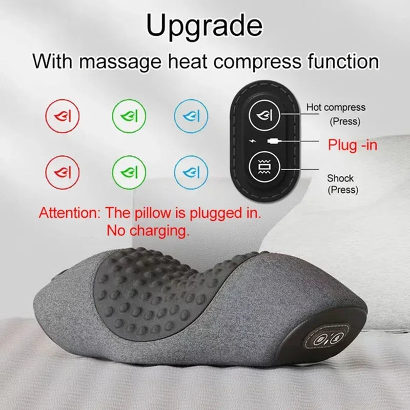Electric Neck Massager Pillow with Heat and Vibration Support