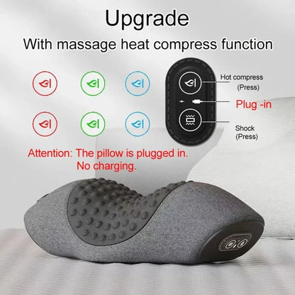 Electric Neck Massager Pillow with Heat and Vibration Support