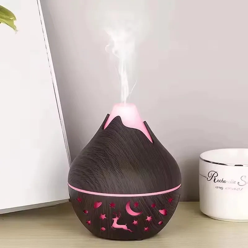 Volcano Air Humidifier USB Mist Diffuser Night Light Desktop