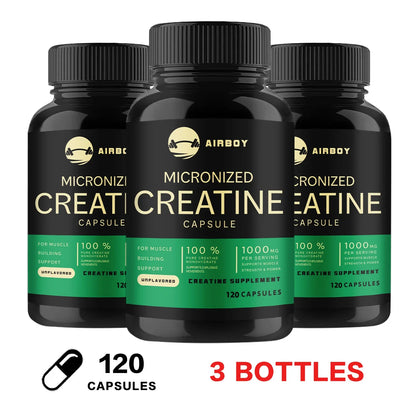 Creatine Monohydrate Capsules Strength Muscle Performance Support