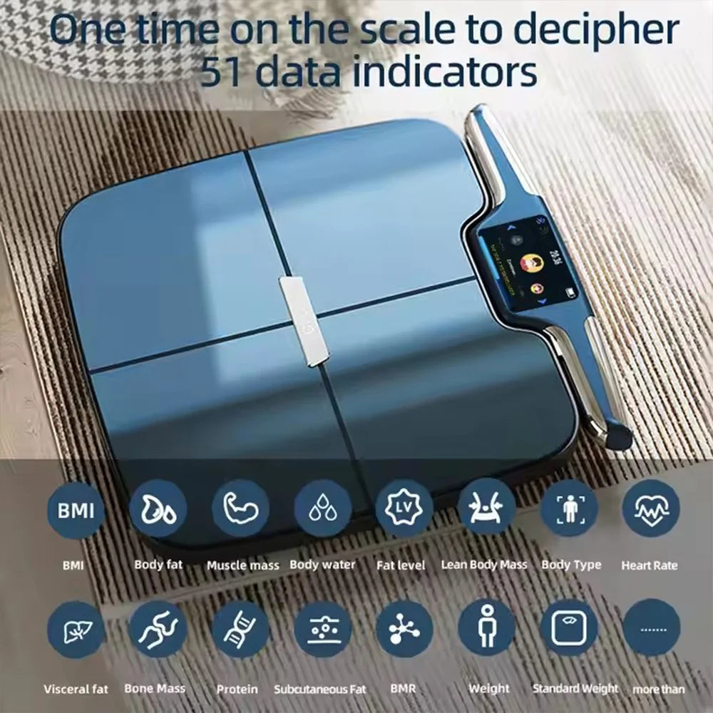 Smart Body Fat Scale with 8 Electrodes TFT Display