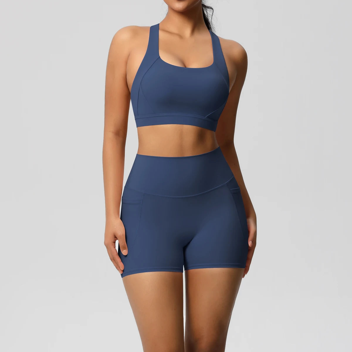 Women's 2-Piece Pocket Yoga Activewear Set with Leggings