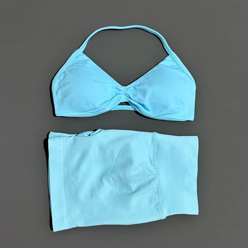 Women's 2-Piece Sports Bra and Shorts Activewear Set