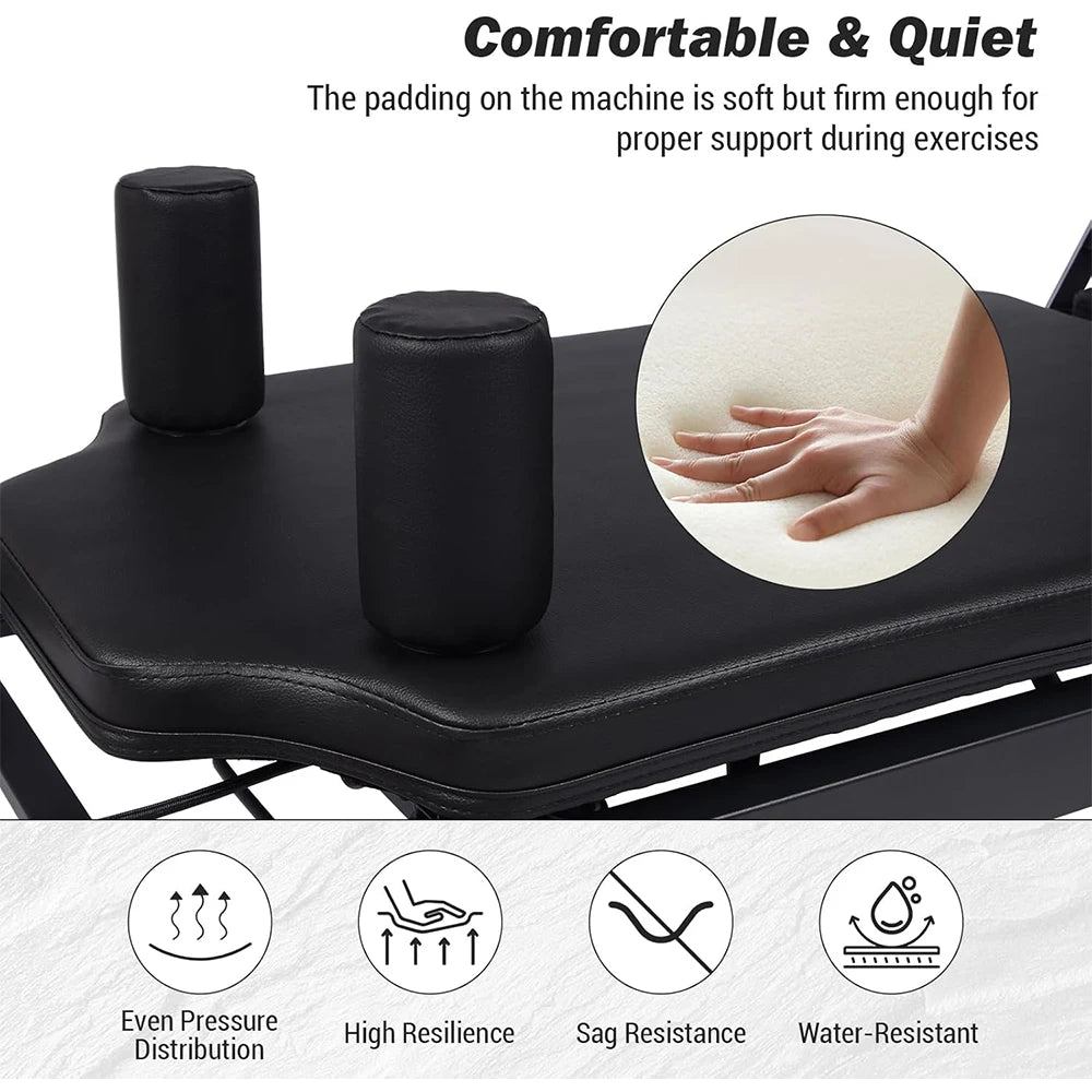 Foldable Pilates Reformer Machine Adjustable Home Workout Equipment