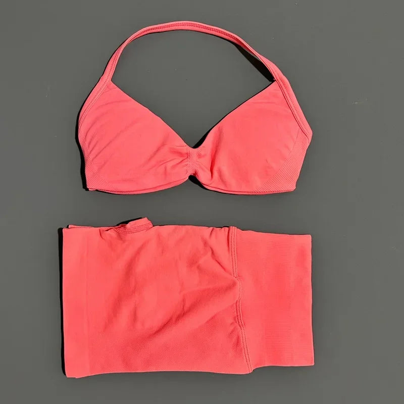 Women's 2-Piece Sports Bra and Shorts Activewear Set