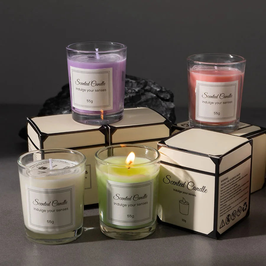 Handmade Soy Aromatherapy Candle Gift Box Glass Jar