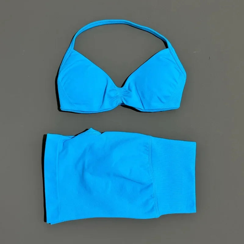 Women's 2-Piece Sports Bra and Shorts Activewear Set