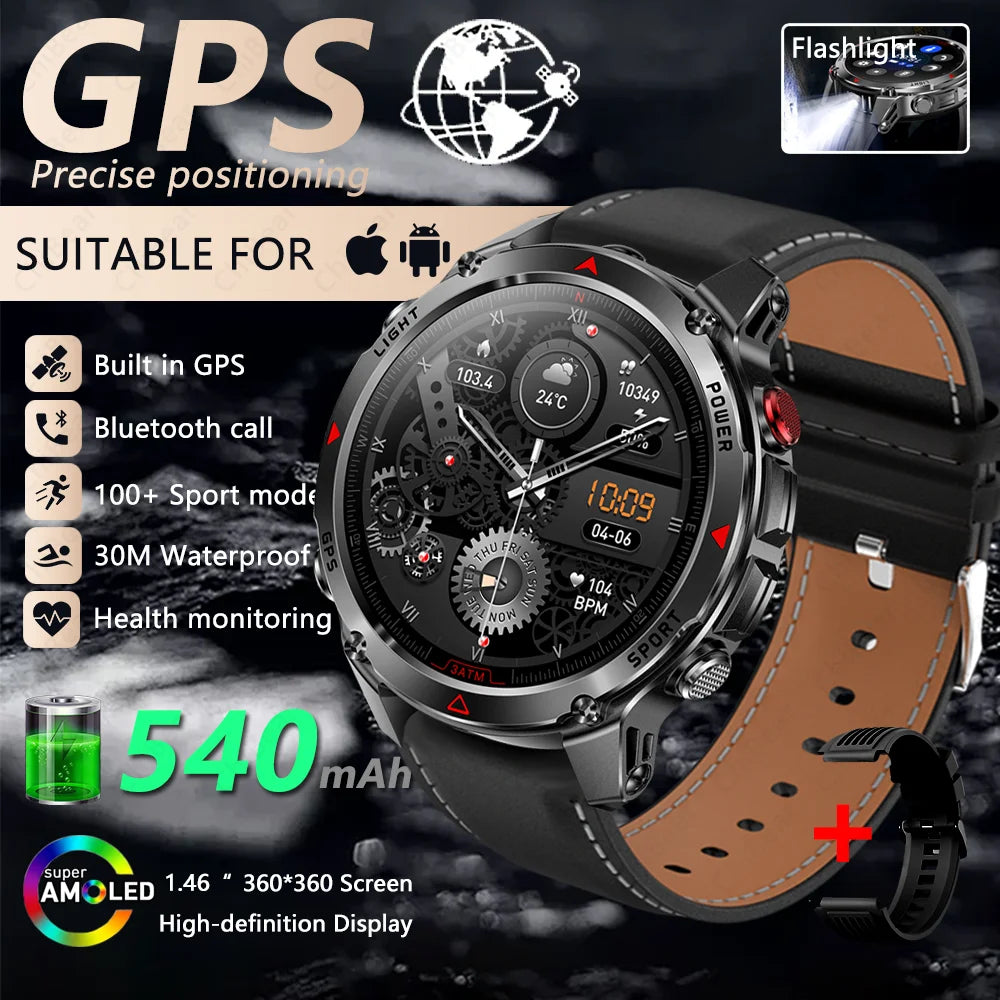 GPS Navigation AMOLED Smartwatch Bluetooth Call Sports Watch