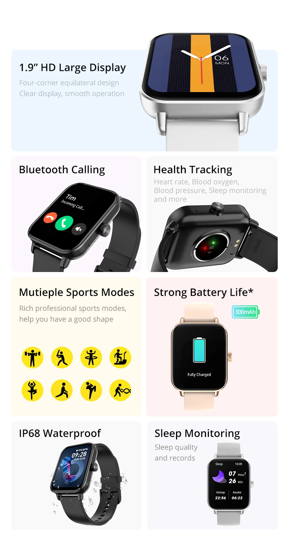 COLMI P81 Smart Watch with Voice Calling – 1.9" HD Display & Health Monitor