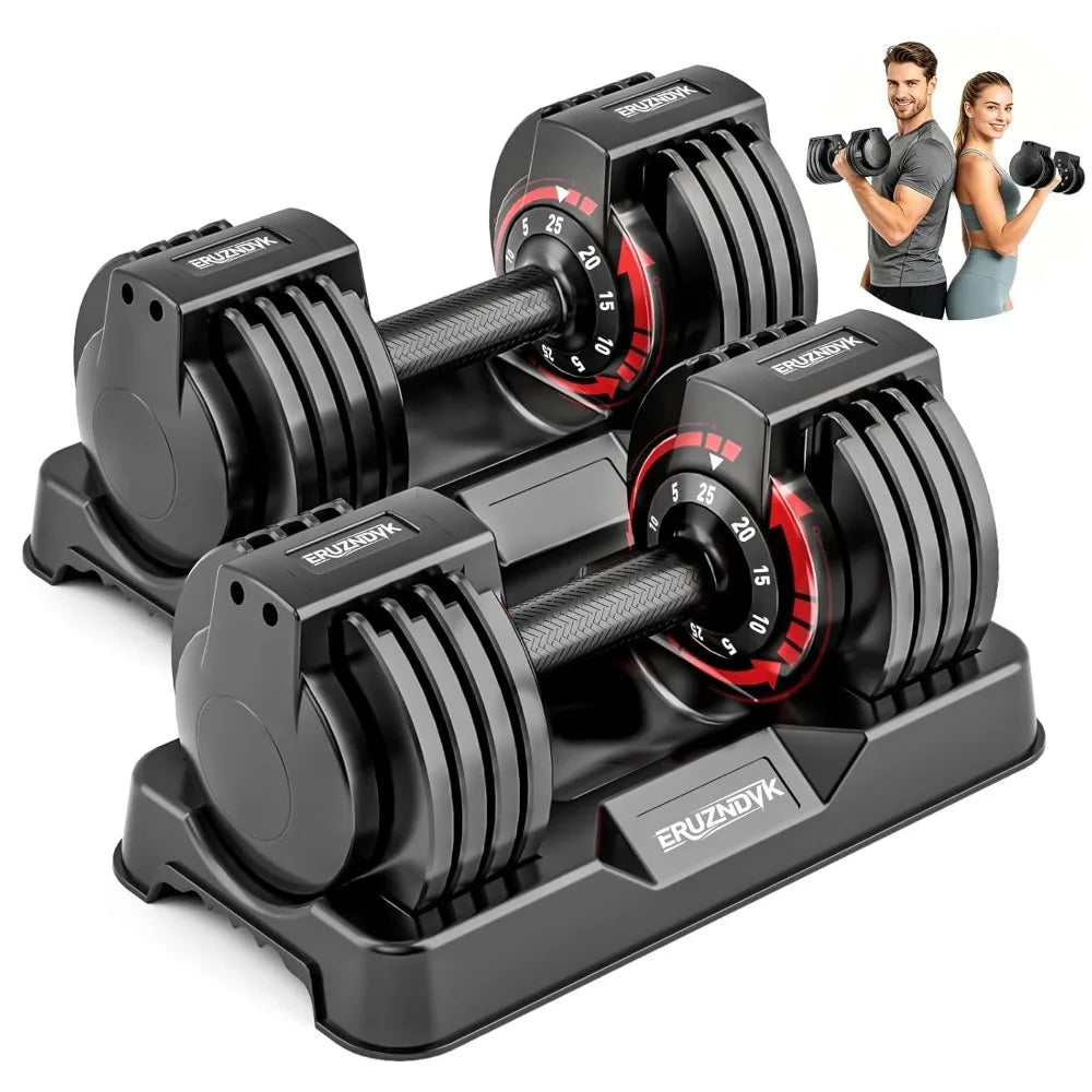 Adjustable Dumbbell Set Pair 5-in-1 Home Gym Weights