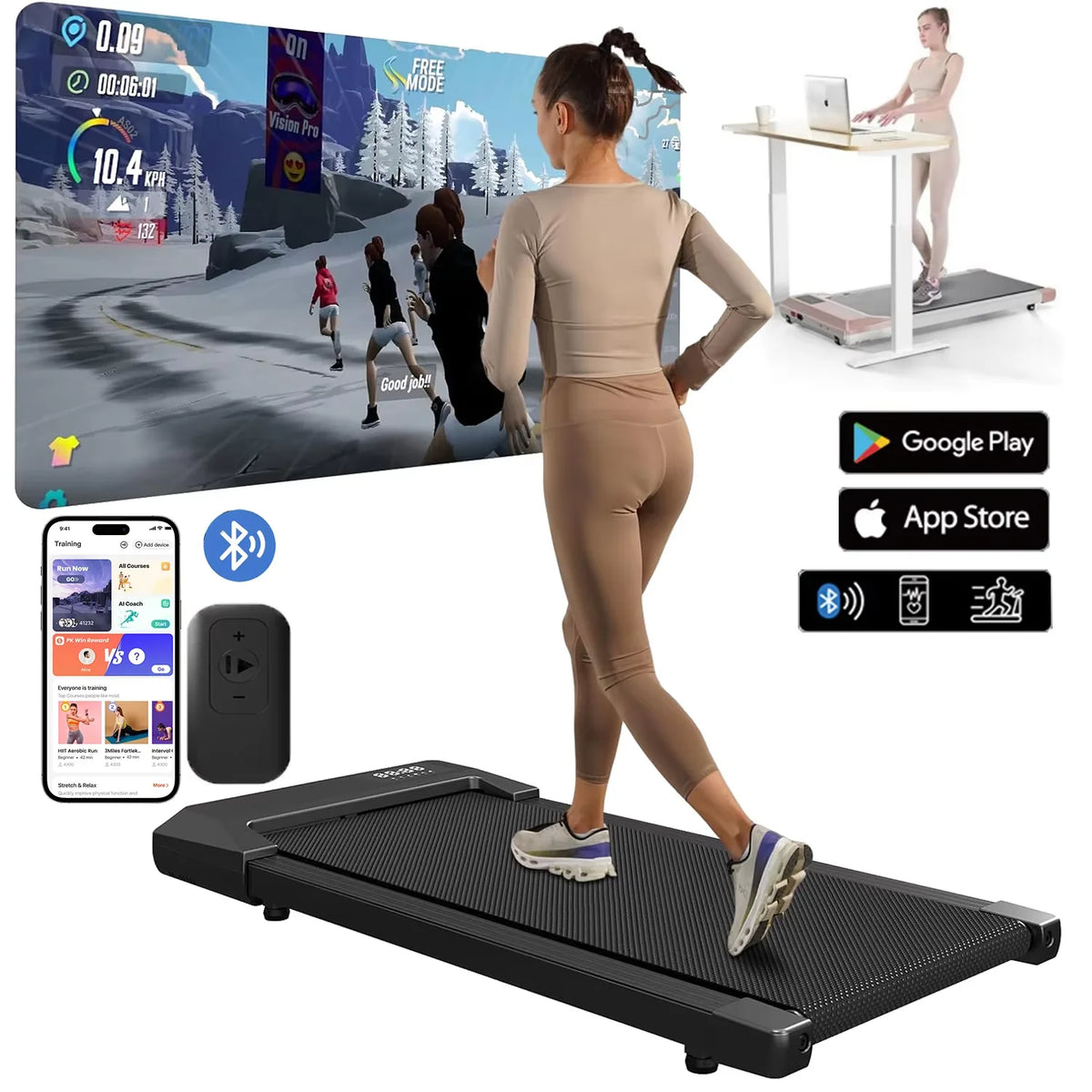2.5HP Folding Treadmill Walking Pad Home Fitness Machine