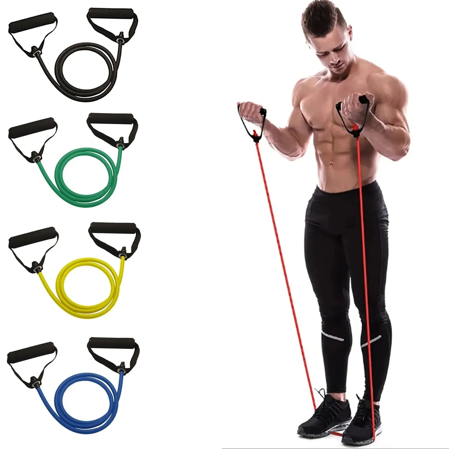 Resistance Bands with Handles – Home Strength Training Fitness Bands for Men & Women