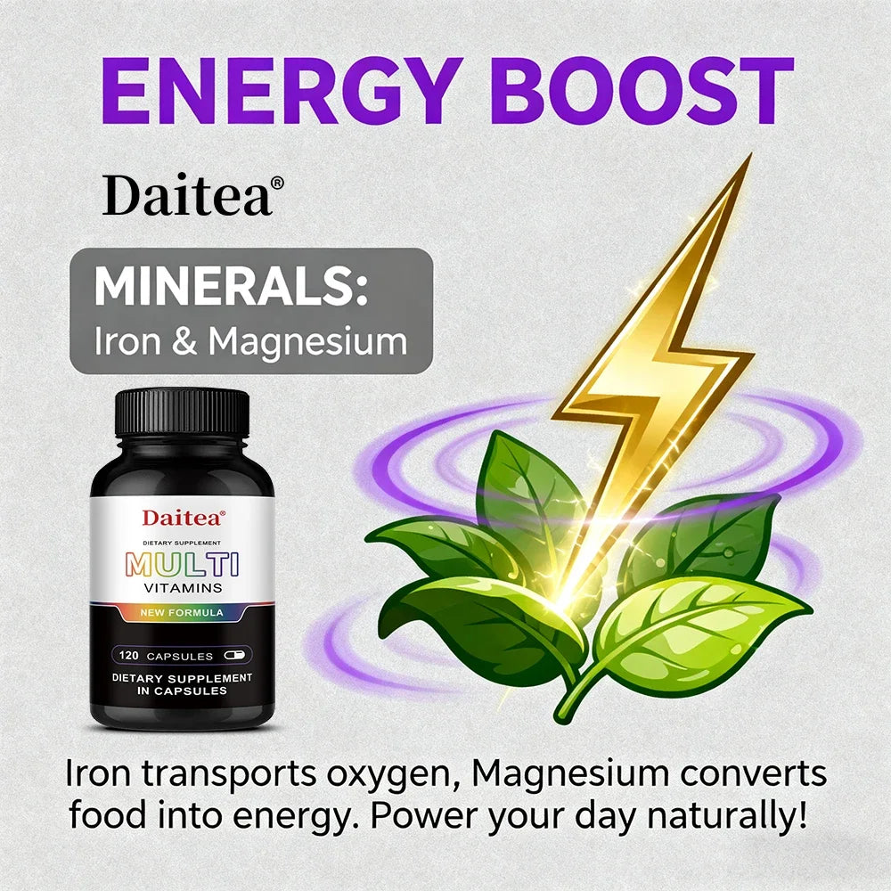Multivitamin Mineral Energy Muscle Immune Support Capsules 120ct
