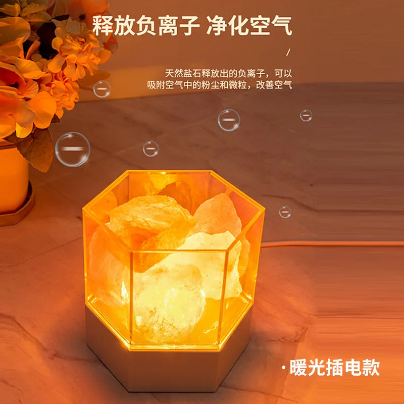 LED Himalayan Crystal Salt Lamp USB Night Light Decor