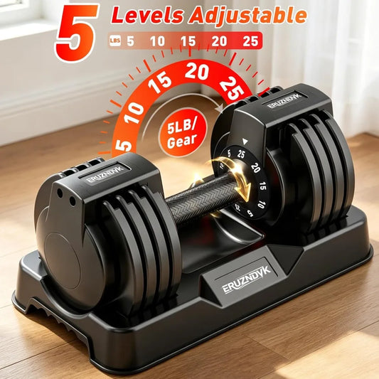 Adjustable Dumbbell Set Pair 5-in-1 Home Gym Weights