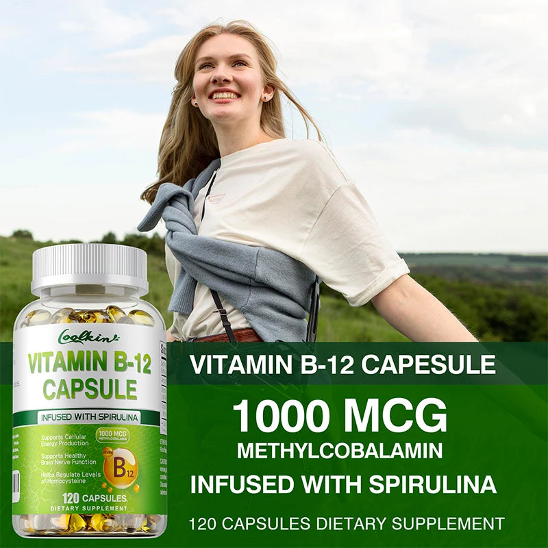 Vitamin B12 Methylcobalamin Energy Brain Mood Support Capsules