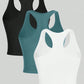 3PCS Women's Seamless Racerback Yoga Crop Tank Tops
