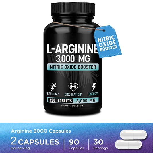 L-Arginine 3000mg Muscle Energy Endurance Heart Support