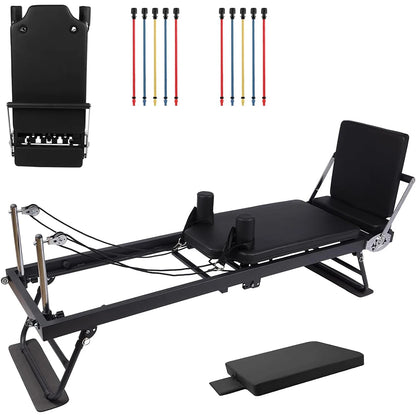 Foldable Pilates Reformer Machine Adjustable Home Workout Equipment