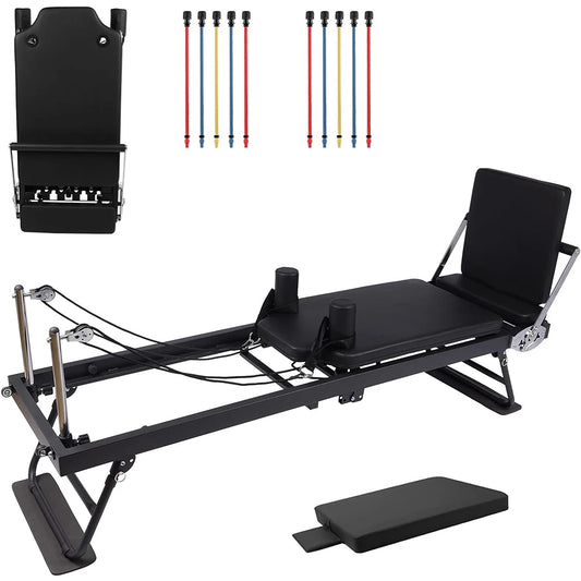 Foldable Pilates Reformer Machine Adjustable Home Workout Equipment