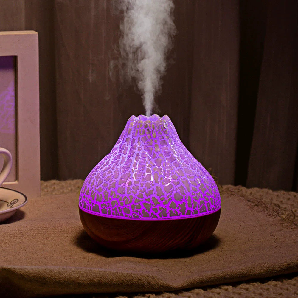 Volcano Air Humidifier USB Mist Diffuser Night Light Desktop