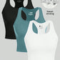 3PCS Women's Seamless Racerback Yoga Crop Tank Tops