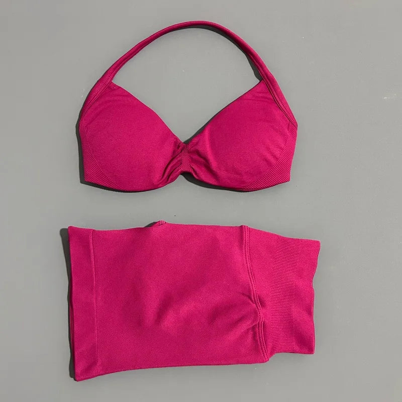 Women's 2-Piece Sports Bra and Shorts Activewear Set