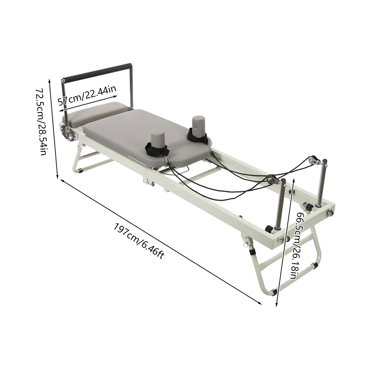 Foldable Pilates Reformer Machine Home Yoga Fitness Equipment