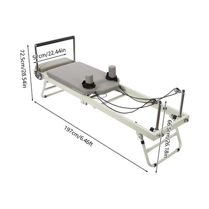Foldable Pilates Reformer Machine Home Yoga Fitness Equipment