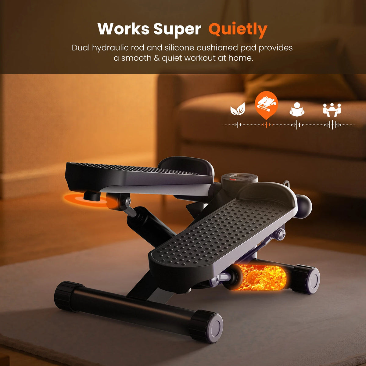 Mini Stepper with Bands Compact Cardio Machine