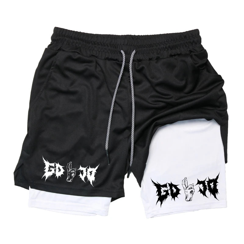 Men's 2-in-1 Compression Running Shorts with Phone Pocket