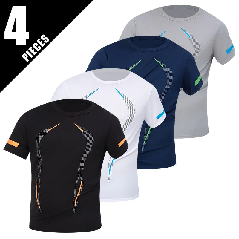 Men's Quick Dry Short Sleeve Sports T-Shirt Multipack