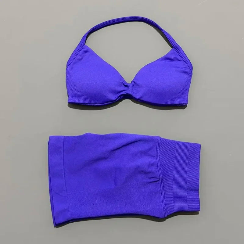 Women's 2-Piece Sports Bra and Shorts Activewear Set