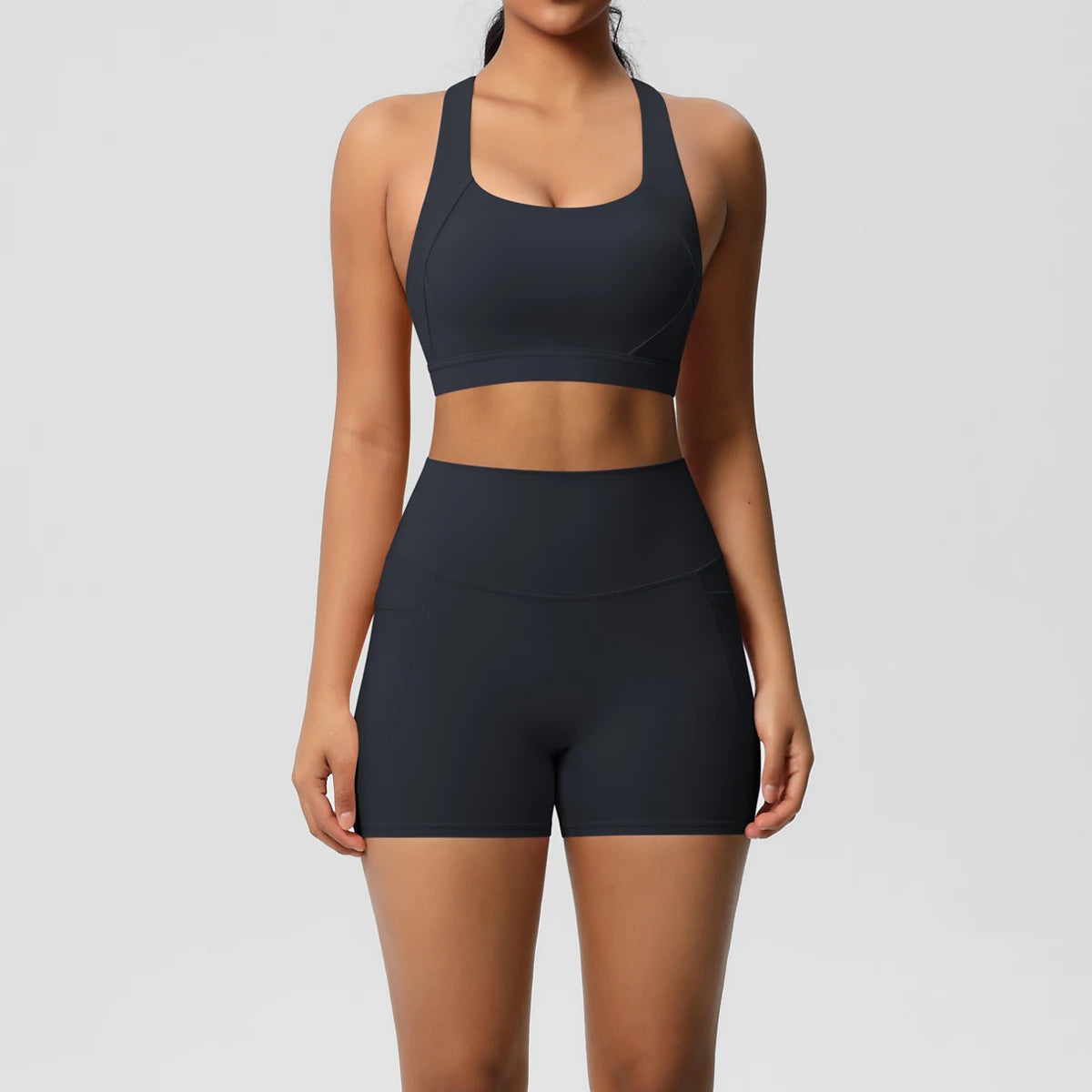 Women's 2-Piece Pocket Yoga Activewear Set with Leggings