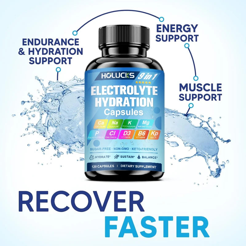 Electrolyte Hydration Capsules Workout Recovery Energy Support Formula