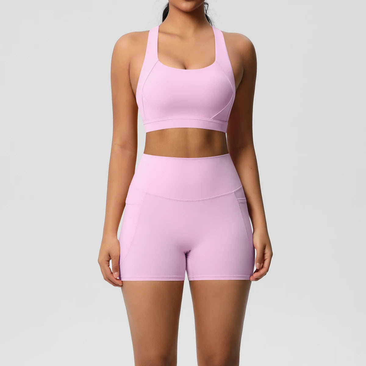Women's 2-Piece Pocket Yoga Activewear Set with Leggings