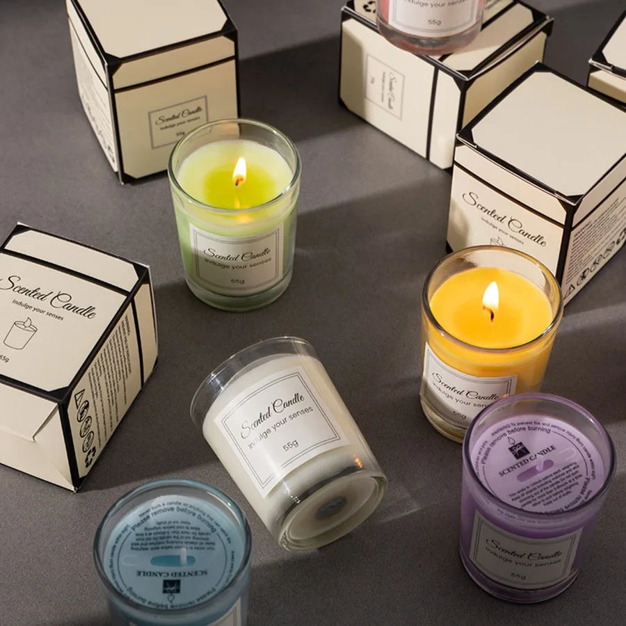 Handmade Soy Aromatherapy Candle Gift Box Glass Jar