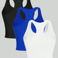 3PCS Women's Seamless Racerback Yoga Crop Tank Tops