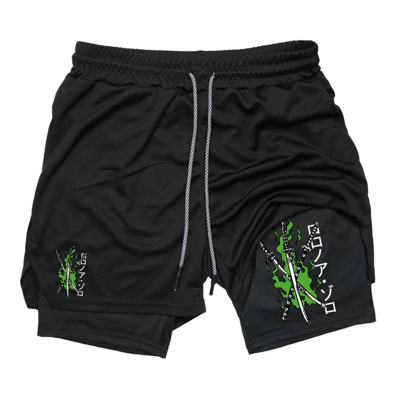 Men's 2-in-1 Compression Running Shorts with Phone Pocket