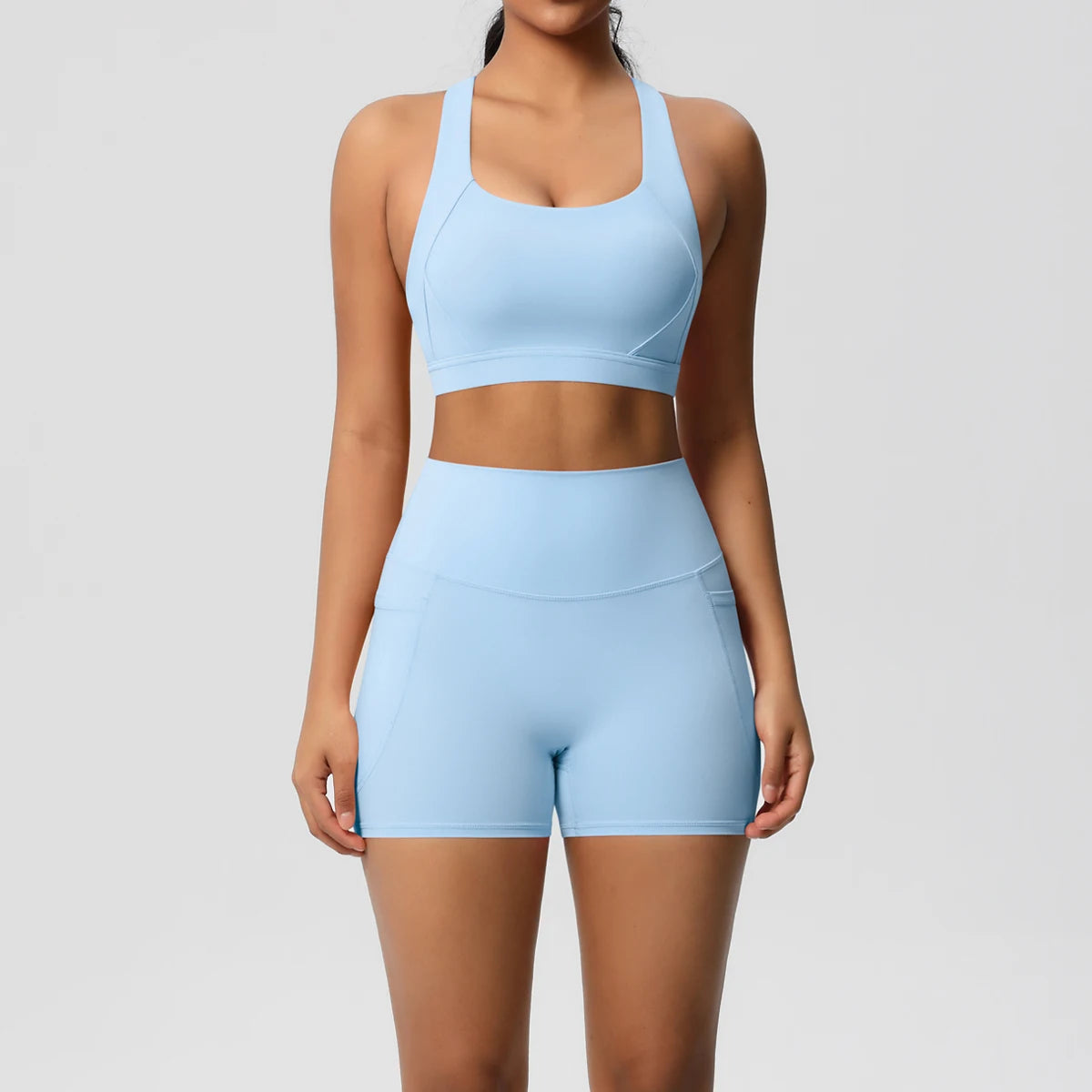 Women's 2-Piece Pocket Yoga Activewear Set with Leggings