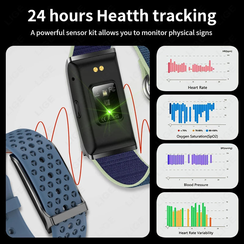 Screenless Smart Bracelet Heart Rate Fitness Activity Tracker Watch
