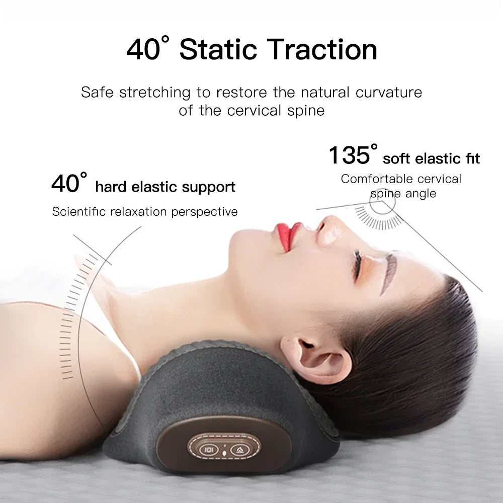 Electric Neck Massager Pillow with Heat and Vibration Support