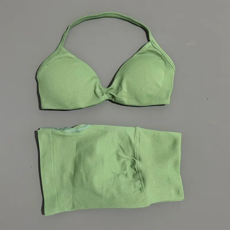 Women's 2-Piece Sports Bra and Shorts Activewear Set